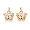 Brass Micro Pave Cubic Zirconia Pendants KK-N272-07G-1