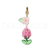 Flower Glass Pearl & Seed Beads Pendant Decorations HJEW-MZ00274-05-2