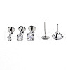 Stainless Steel Clear Cubic Zirconia Threadless Labret Stud WG18B1C-28-1