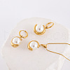 Stainless Steel Pendant Necklaces & Hoop Earrings Sets PO6215-3-4