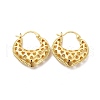 Brass Heart Thick Hoop Earrings for Women EJEW-C054-07G-1