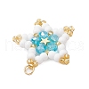 Glass Seed Beaded Star Pendants PALLOY-MZ00541-01-4