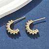 C-Shaped Brass Stud Earrings EJEW-D320-11G-2