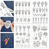 4 Sheets 11.6x8.2 Inch Stick and Stitch Embroidery Patterns DIY-WH0455-067-1