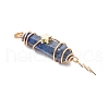 3Pcs 3 Styles Natural Lapis Lazuli Pointed Copper Wire Wrapped Faceted Bullet Big Pendants PALLOY-JF03572-04-4