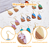 8 Pair 8 Color Resin & Wood Dangle Earrings with Iron Pins EJEW-AB00033-4