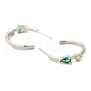 Platinum Brass Ring Stud Earrings EJEW-L270-10P-3