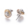 304 Stainless Steel Stud Earrings EJEW-L241-01MC-2