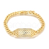 Brass Micro Pave Clear Cubic Zirconia Link Bracelets BJEW-F498-02B-G-2