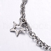 Tarnish Resistant 304 Stainless Steel Charm Bracelets BJEW-G475-01P-2