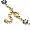 Enamel Flower & Fish Link Chain Bracelet BJEW-A142-02G-4