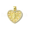 Real 18K Gold Plated Brass Micro Pave Clear Cubic Zirconia Pendants KK-H472-35A-G-1