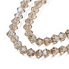 Electroplate Transparent Glass Beads Strands EGLA-Q026-016E-3