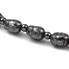 Buddha's Head Synthetic Non-Magnetic Hematite Beaded Necklaces for Women Men NJEW-E097-03-2