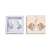 2Pcs 925 Sterling Silver
 Pave Natural Larimar Square Coin Pendants with 925 Stamp SJEW-D300-01P-1