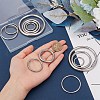 SUNNYCLUE 12Pcs 6 Styles 304 Stainless Steel Linking Rings FIND-SC0010-50-3