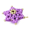 Seed Beads Beaded Charms PALLOY-MZ00286-02-4