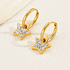 Fashionable Gold Plated Water Diamond Yellow Earrings for Women XD4976-1