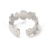 Non-Tarnish 304 Stainless Steel Twist Oval Open Cuff Ring for Women RJEW-E063-27P-3