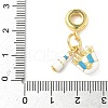 Brass Enamel European Dangle Charms KK-I355-21G-02-3