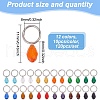 120Pcs 12 Colors Glass Charms PALLOY-GO00011-2