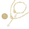 Mother's Day Jewellery Oval Natural Cultured Freshwater Pearl Pendant Necklaces & Bracelets Jewelry Sets SJEW-JS01300-3