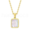 Shell Rectangle Pendant Initial Necklaces PW-WGEBFCF-04-1