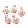 Brass Micro Pave Cubic Zirconia ASL Charms X-KK-G360-11RG-1