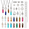  DIY Natural & Synthetic Mixed Gemstone Bullet Pendant Necklace Making Kit DIY-TA0004-91-1
