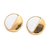 Flat Round 304 Stainless Steel Stud Earrings EJEW-C142-04G-02-4