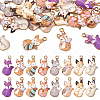  32Pcs 8 Colors Painted Alloy Pendants FIND-TA0002-64-2