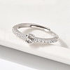 S925 Sterling Silver Adjustable Letter Rings for Women RJEW-M068-01P-S-5