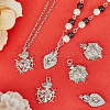Beebeecraft 6Pcs 3 Styles Rack Plating Brass Micro Pave Cubic Zirconia Pendant STAS-BBC0013-24-4