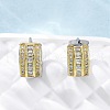 Brass Micro Pave Clear Cubic Zirconia Hoop Earrings EJEW-H158-18B-GP-2