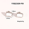 Vintage Stainless Steel White Enamel Rectangle Stud Earrings for Women PC2177-7-1