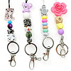 GOMAKERER 14Pcs 7 Colors Tiger Food Grade Eco-Friendly Silicone Focal Beads SIL-GO0001-03-6