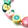 Handmade Polymer Clay Fruit Theme Beaded Stretch Bracelets for Women BJEW-TA00654-3