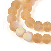 Frosted Transparent Glass Beads Strands GLAA-T032-T8mm-MBB08-3