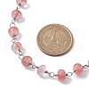 Synthetic Cherry Quartz Glass Necklaces for Women NJEW-JN04739-01-3