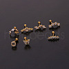 316L Surgical Stainless Steel Micro Pave Clear Cubic Zirconia Cartilage Earrings WG14BE9-11-2