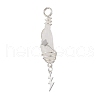 3Pcs 3 Styles Electroplated Natural Quartz Crystal Nuggets Copper Wire Wrapped Pendants PALLOY-JF03128-01-3
