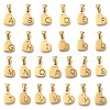 26Pcs Letter A~Z 304 Stainless Steel Heart Pendants with Crystal Rhinestone STAS-Z103-01G-M-1