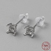 Rhodium plated 925 Sterling Silver Stud Earring Findings FIND-WH0148-088A-P-1