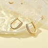 Brass Micro Pave Clear Cubic Zirconia Hoop Earring Findings ZIRC-YW0001-07G-5