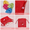 CHGCRAFT 6Pcs 6 Colors Rectangle Cloth Packing Pouches ABAG-CA0001-15-3