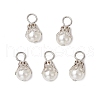 Round Imitation Pearl Acrylic  Pendants PALLOY-JF04002-02-1