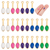 Unicraftale 30Pcs 5 Colors 304 Stainless Steel Enamel Charms STAS-UN0040-35-1