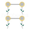 304 Stainless Steel Yellow Enamel Nipple Barbells WG1DC98-11-1