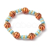 4Pcs 4 Style Polymer Clay Beaded Stretch Bracelets Set BJEW-JB09643-3