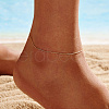 925 Sterling Silver Cardano Chain Anklet AJEW-Z029-16G-3